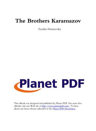 Фёдор Михайлович Достоевский: The Brothers Karamazov (EBook, 1993, Planet PDF)